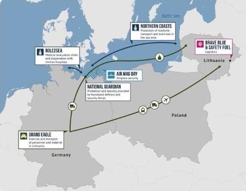 НАТО розпочало масштабні навчання з перекидання військової техніки та підрозділів до Литви