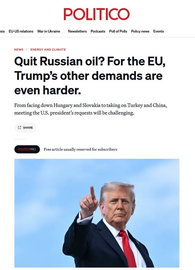 Чого прагне Трамп - POLITICO