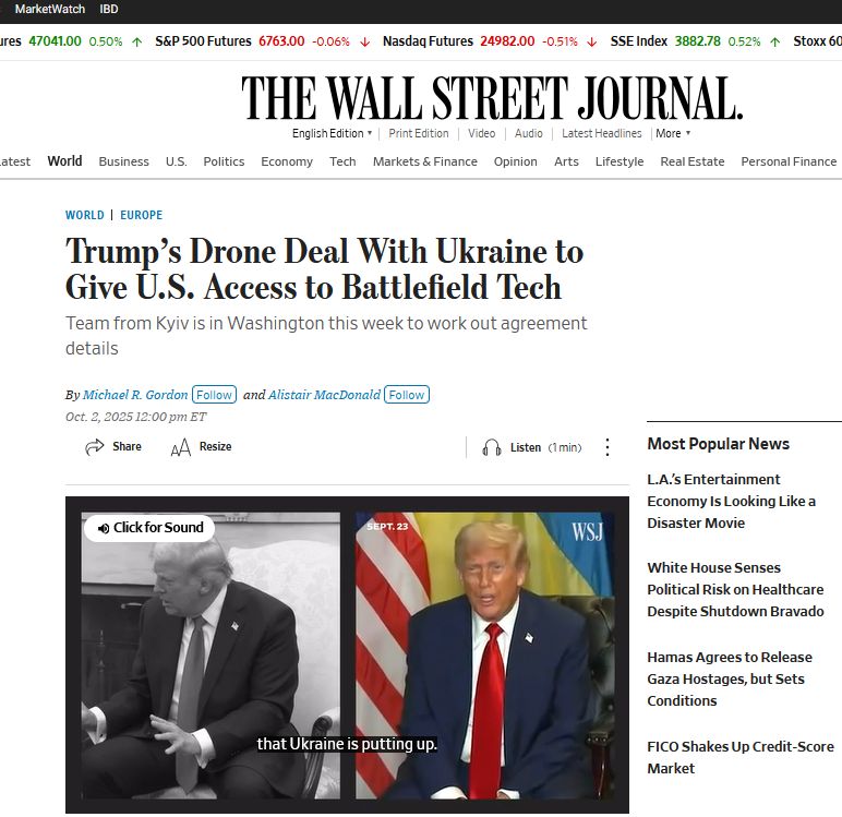 Україна може передати США бойові дрон-технології в обмін на роялті або інші вигоди Україна може передати США бойові дрон-технології в обмін на роялті або інші вигоди