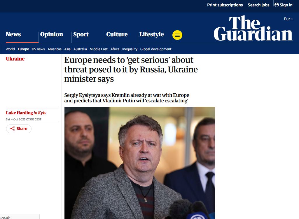 Європа має «серйозно поставитися» до екзистенційної загрози, яку становить для неї Росія