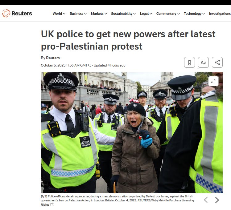 Британська поліція отримає нові повноваження після останнього пропалестинського протесту