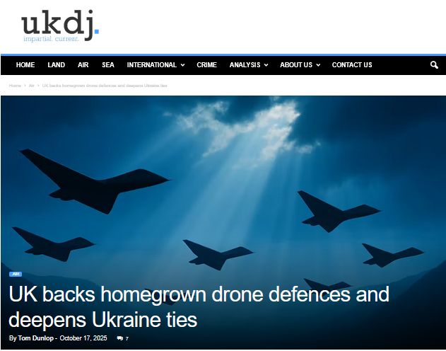 Велика Британія підтримує власну систему захисту від безпілотників та поглиблює звязки з Україною