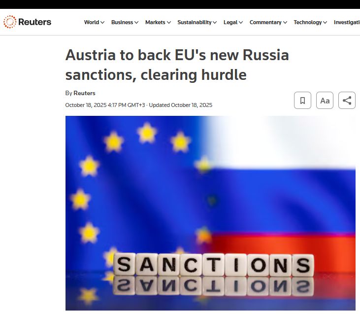 Головну перешкоду знято. Австрія погодилася підтримати нові санкції ЄС проти Росії