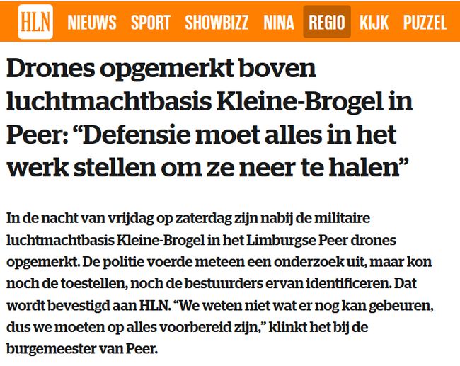 Дрони помічені над ядерною базою у Бельгії