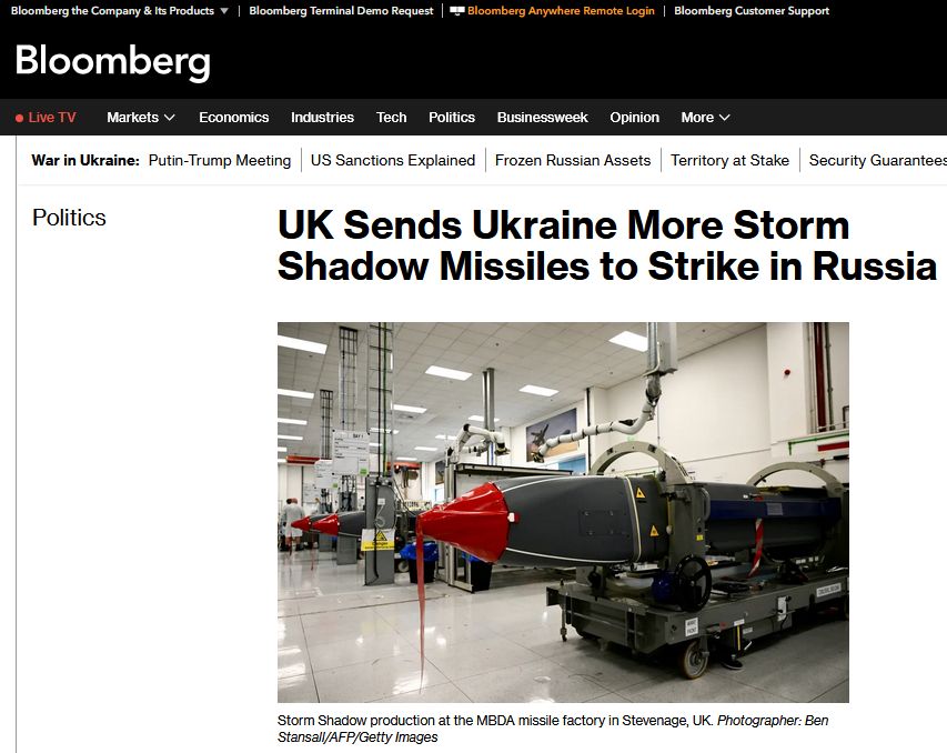 Британія нещодавно поповнила запаси України крилатими ракетами Storm Shadow