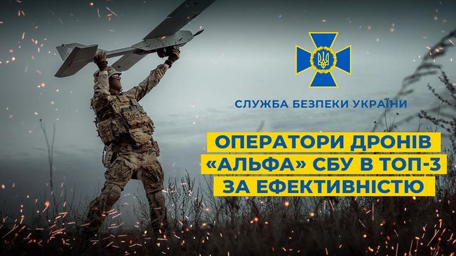 Оператори дронів «Альфа» СБУ знову в ТОП-3 за ефективністю знищення окупантів та їх техніки