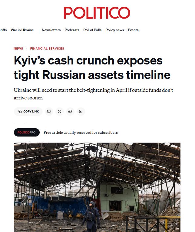 POLITICO гарно розписали за репараційну позику ЄС щодо використання російських активів для фінансування України на 140 мільярдів євро