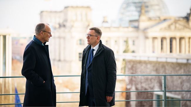 З виступу канцлера Фрідріха Мерца під час візиту премєр-міністра Естонії Міхала З виступу канцлера Фрідріха Мерца під час візиту премєр-міністра Естонії Міхала