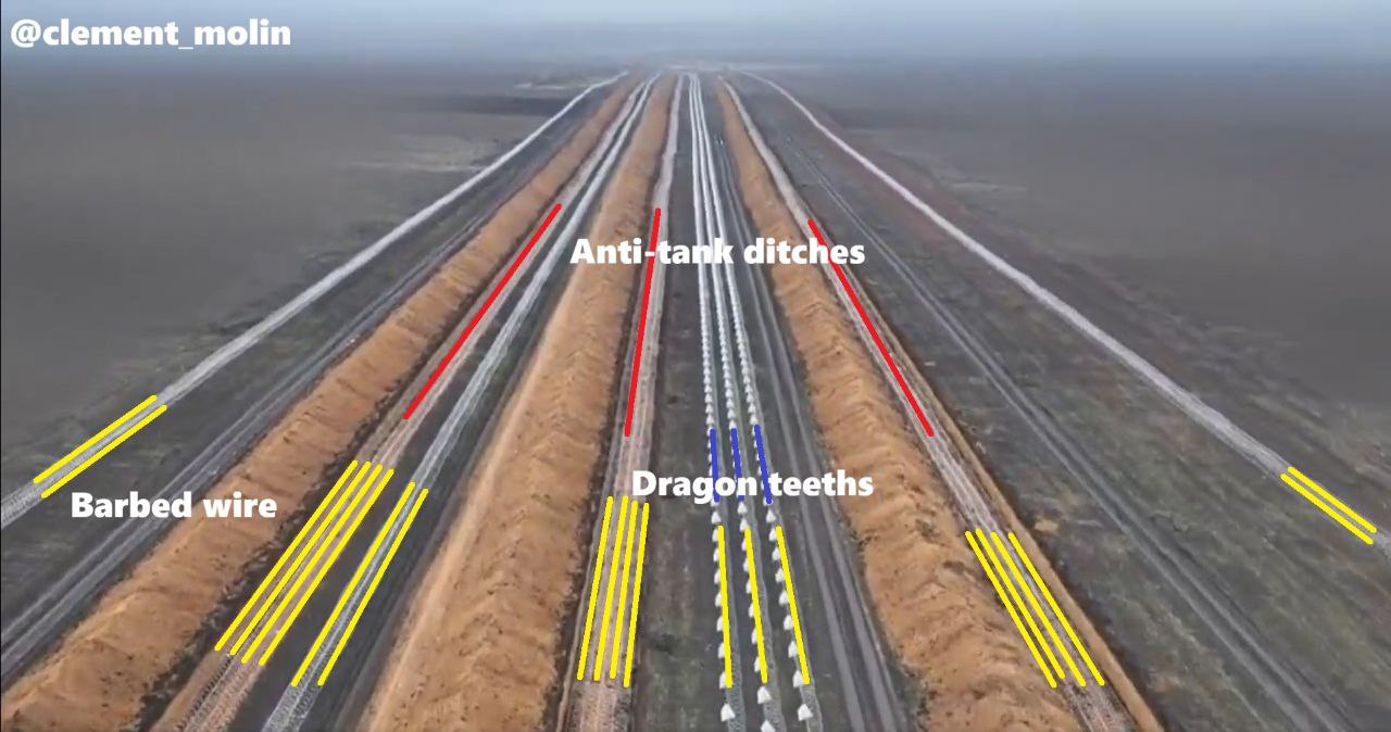 OSINT-исследователь Клеман Молен проанализировал спутниковые снимки, фото и видео новой украинской линии укреплений