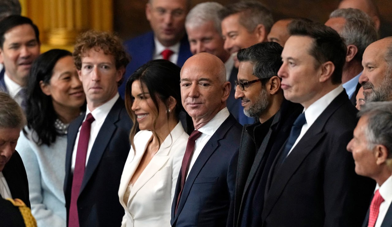 Совокупное состояние десяти самых богатых технологических миллиардеров США в 2025 году увеличилось более чем на $550 млрд