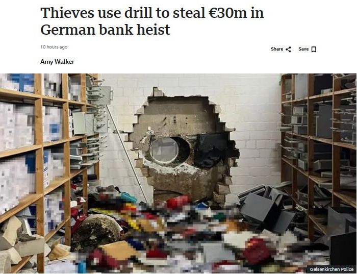 Одне з найбільших банківських пограбувань в історії Німеччини