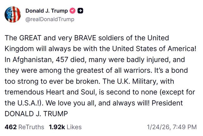 Трампу кто-то рассказал, что Великобритания тоже воевала вместе с США в Афганистане