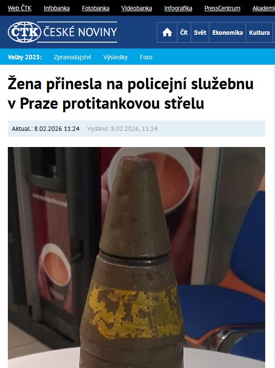 Мешканка Праги принесла до поліцейського відділку протитанкову ракету