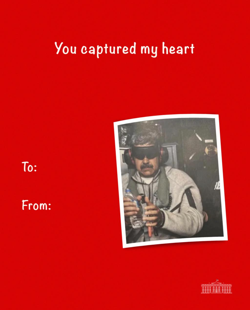 Білий дім опублікував валентинку з президентом Венесуели Ніколасом Мадуро і написом: «Ти захопив моє серце»