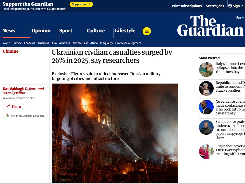 Жертви серед цивільного населення України зросли на 26% у 2025 році, стверджують дослідники.