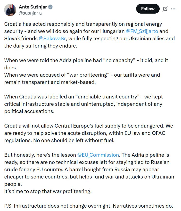 Хорватия сидит на двух стульях (скажем политкорректно)