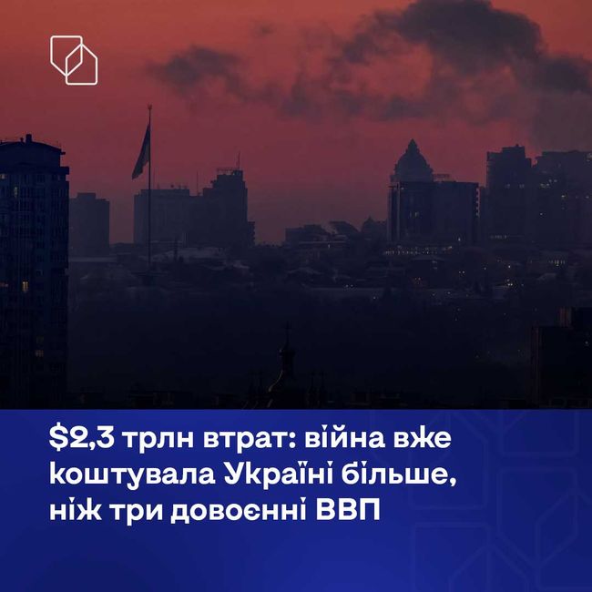 $2,3 трлн втрат: війна вже коштувала Україні більше, ніж три довоєнні ВВП $2,3 трлн втрат: війна вже коштувала Україні більше, ніж три довоєнні ВВП