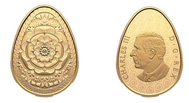 У Канаді випустили золоту монету у формі української писанки