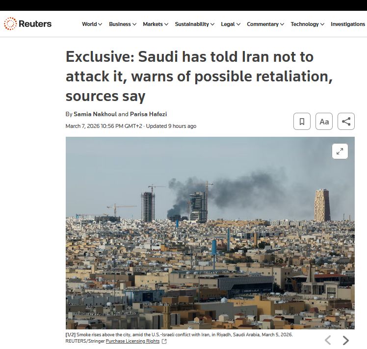 Саудівська Аравія закликала Іран не атакувати його, попереджає про можливу відплату, повідомляють джерела