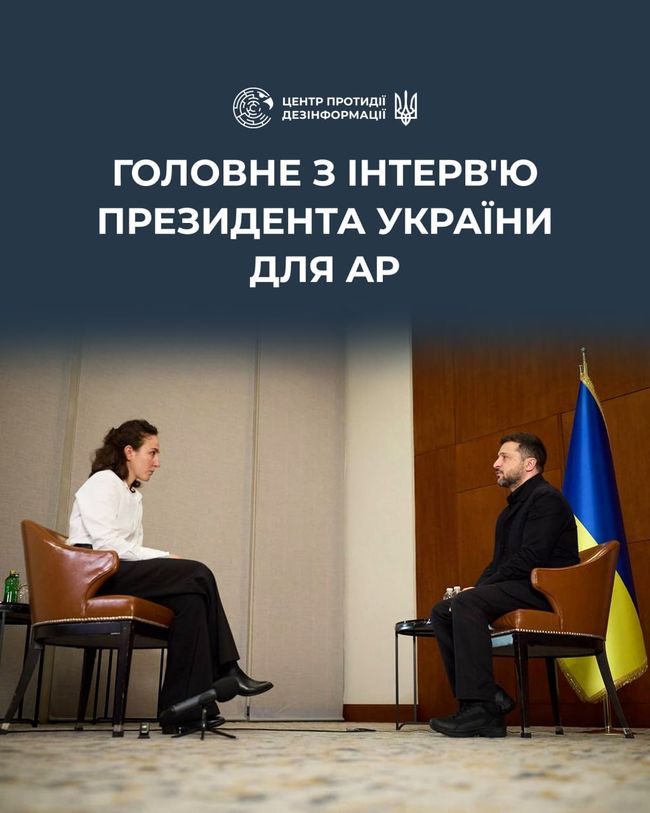 Головні тези з інтервю Президента України Володимира Зеленського для AP