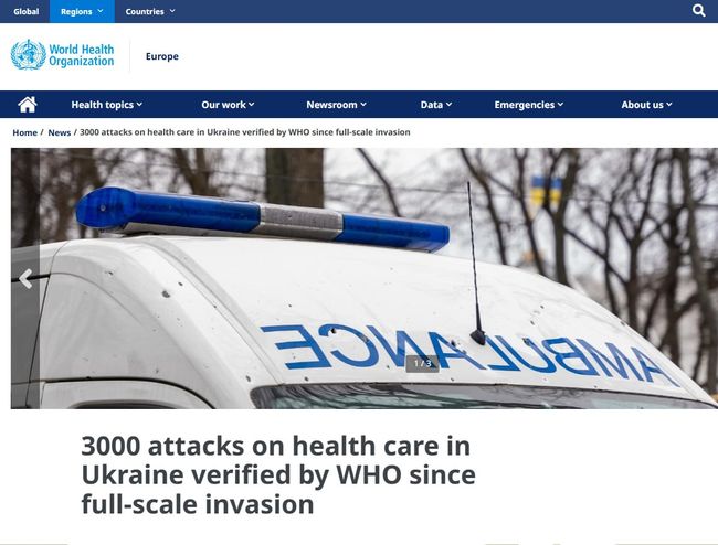 Понад 3000 атак на систему охорони здоров’я зазнала Україна від початку повномасштабного вторгнення