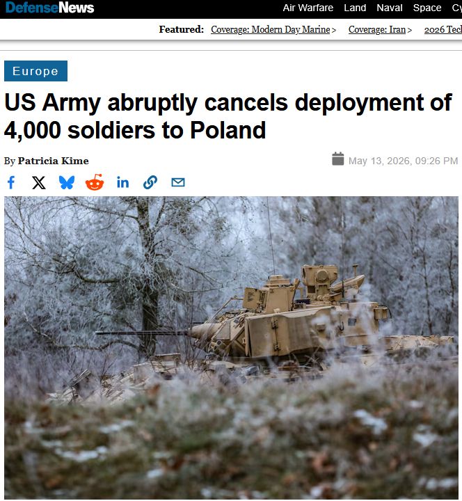 США скасували розгортання 4 тисячі військовослужбовців до Польщі