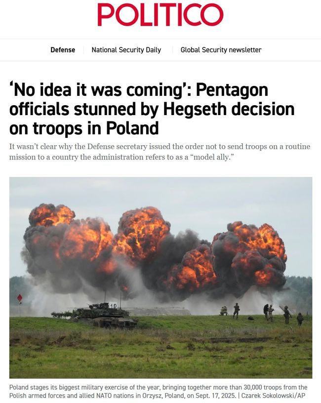 Рішення Хегсета скасувати розгортання американських військових у Польщі стало несподіванкою для усіх