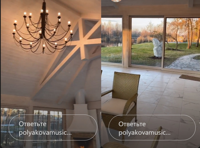 Оля Полякова показала свой новый роскошный домик с панорамными окнами и камином прямо на берегу озера