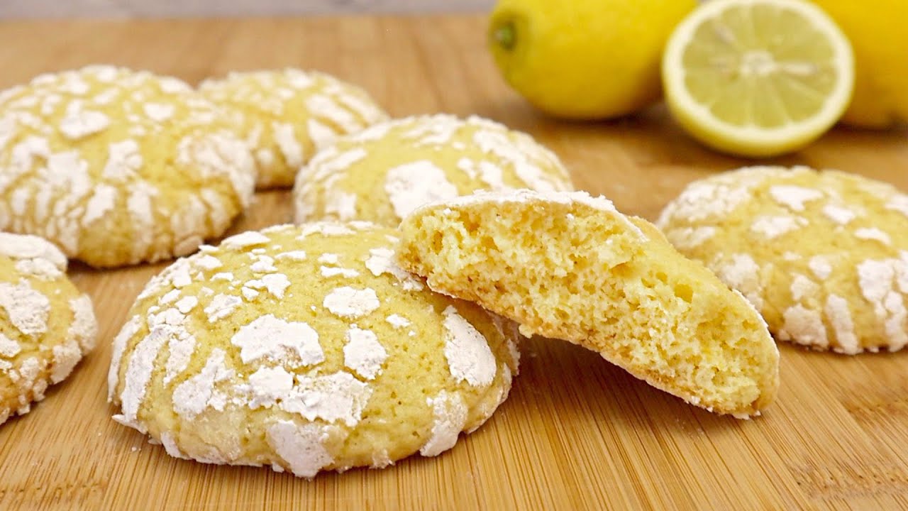 Вкусное лимонное печенье с трещинками: можно приготовить просто к чаю или даже на праздничный стол