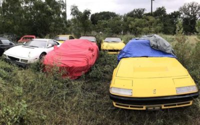 В поле нашли брошенную коллекцию Ferrari