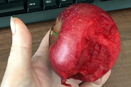 Оптическая иллюзия с «кровавым» яблоком ввела в ступор наблюдателей